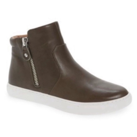 Gentle Souls “Carole” Leather High-Top Zippered Sneaker Boot in Brown Size 9 - Picture 1 of 10